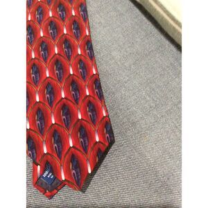 100% Silk Mens Necktie Cocktail Collection Red Purple print 57 x 3.75"